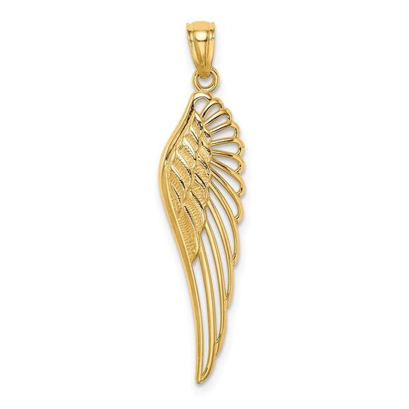 14k Yellow Gold Angel Wing Pendant